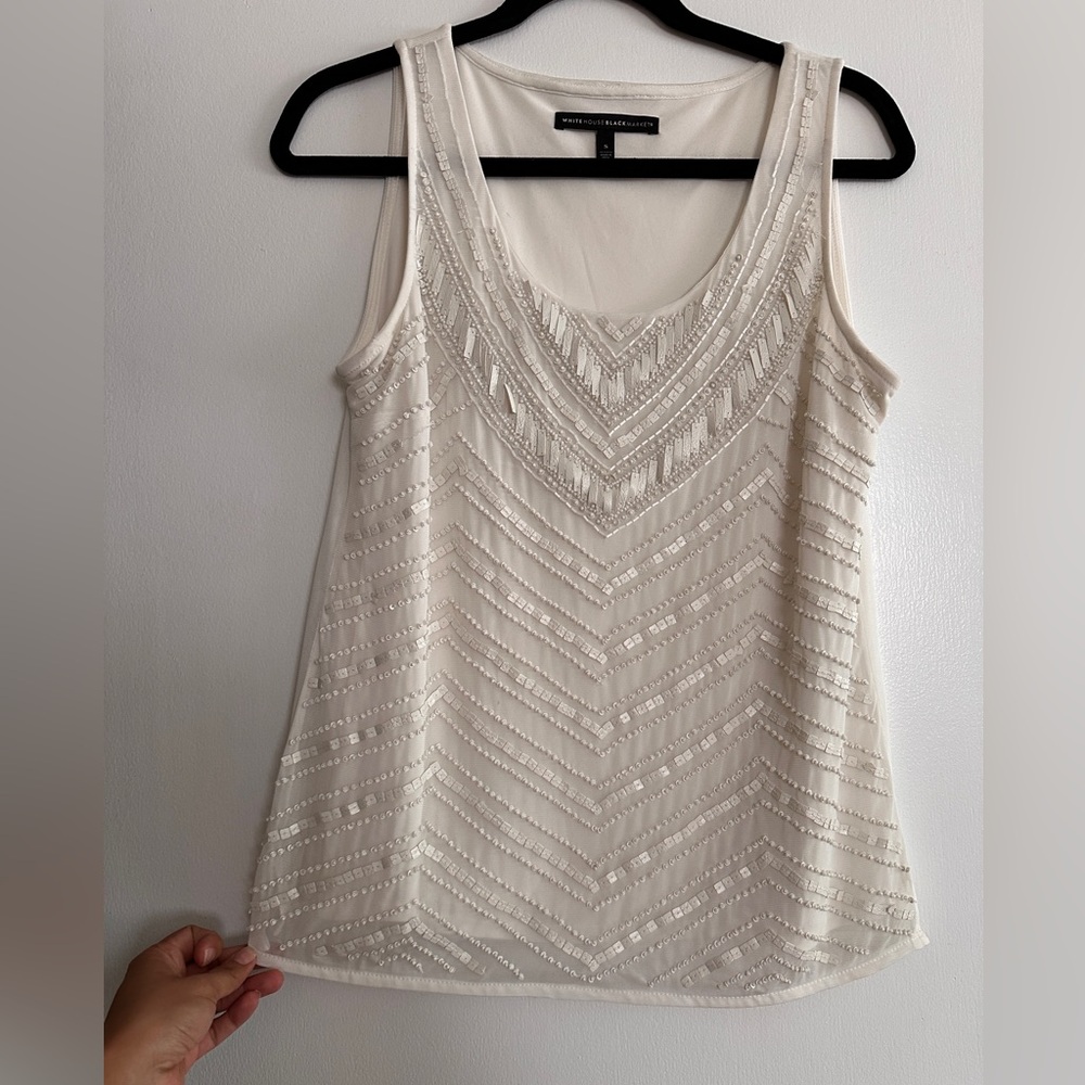 White House Black Market beaded tank special occasion going out top